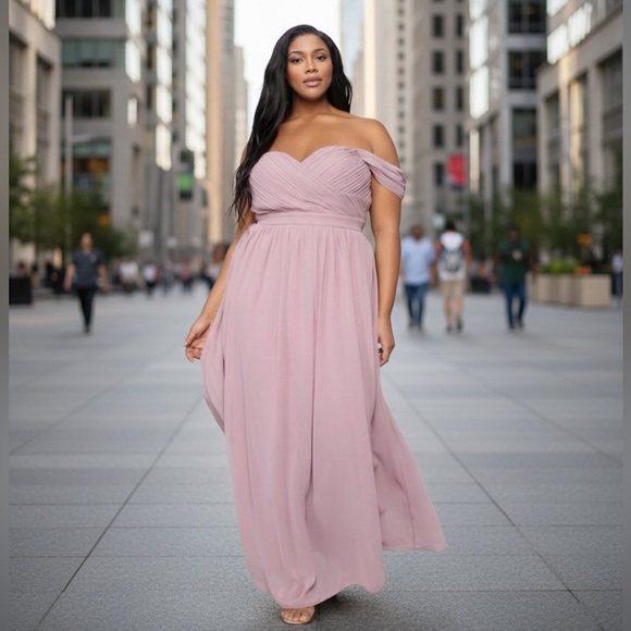 Twice Chic Boutique Dresses & Skirts - NEW•1X-2X•ELEGANT LILLIANA LILAC OFF ETHEREAL GOWN